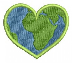 Stickdatei - Weltkugel Herz